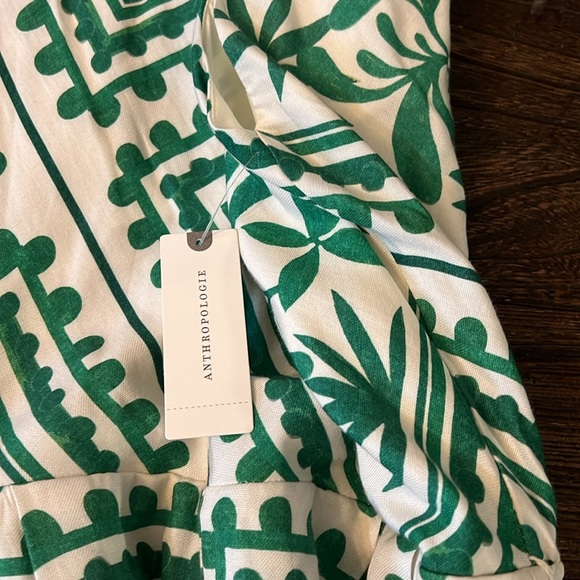 MON RENN Anthropologie Losas Romper Emerald Green Tile Size Medium NWT - Picture 7 of 10